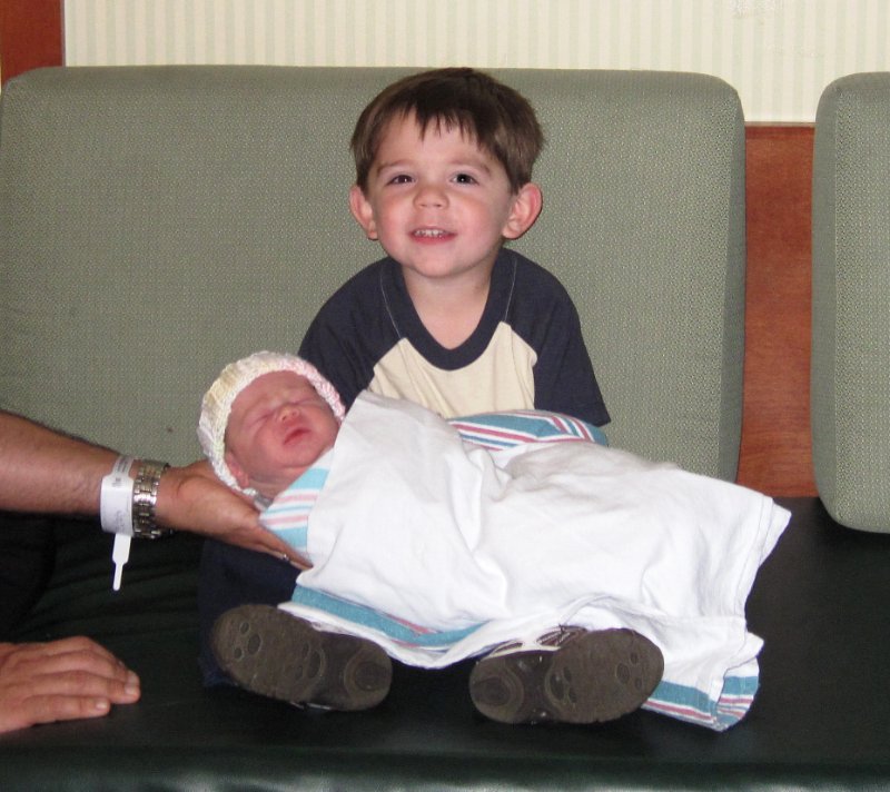 Nick holds Julia